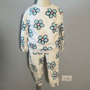 Zara Kids Floral Set - Cream and Blue